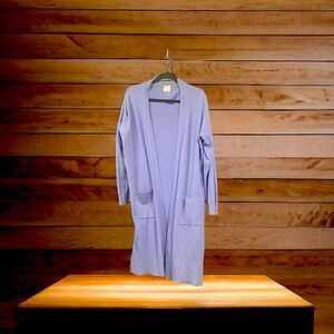 Stretchy Lavender Purple Long Cardigan (Size XL)